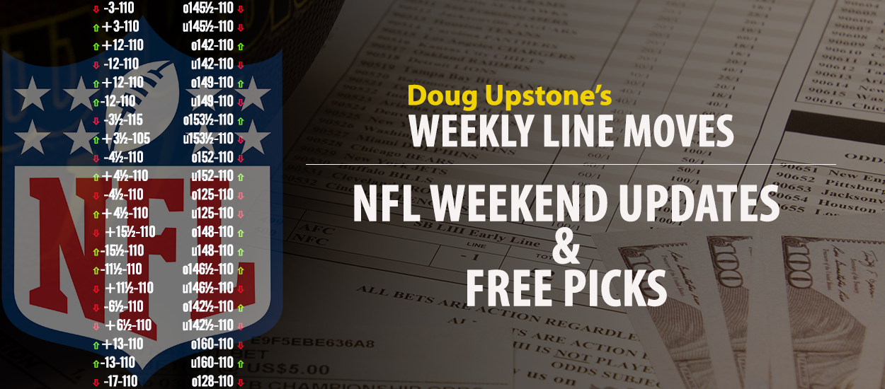 NFL,Doug Upstone,Line Moves,Week 17,Las Vegas,New Orleans,Arizona,Cincinnati,Cleveland,Denver,L.A. Chargers,L.A. Rams,Miami,New England,GamblersWORLD,Free Picks